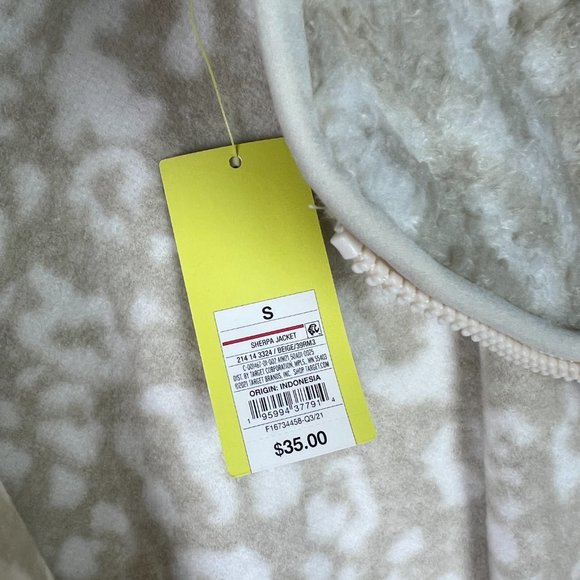 NWT All In Motion Sherpa Jacket Beige Leopard Size Small S NEW - Picture 8 of 13